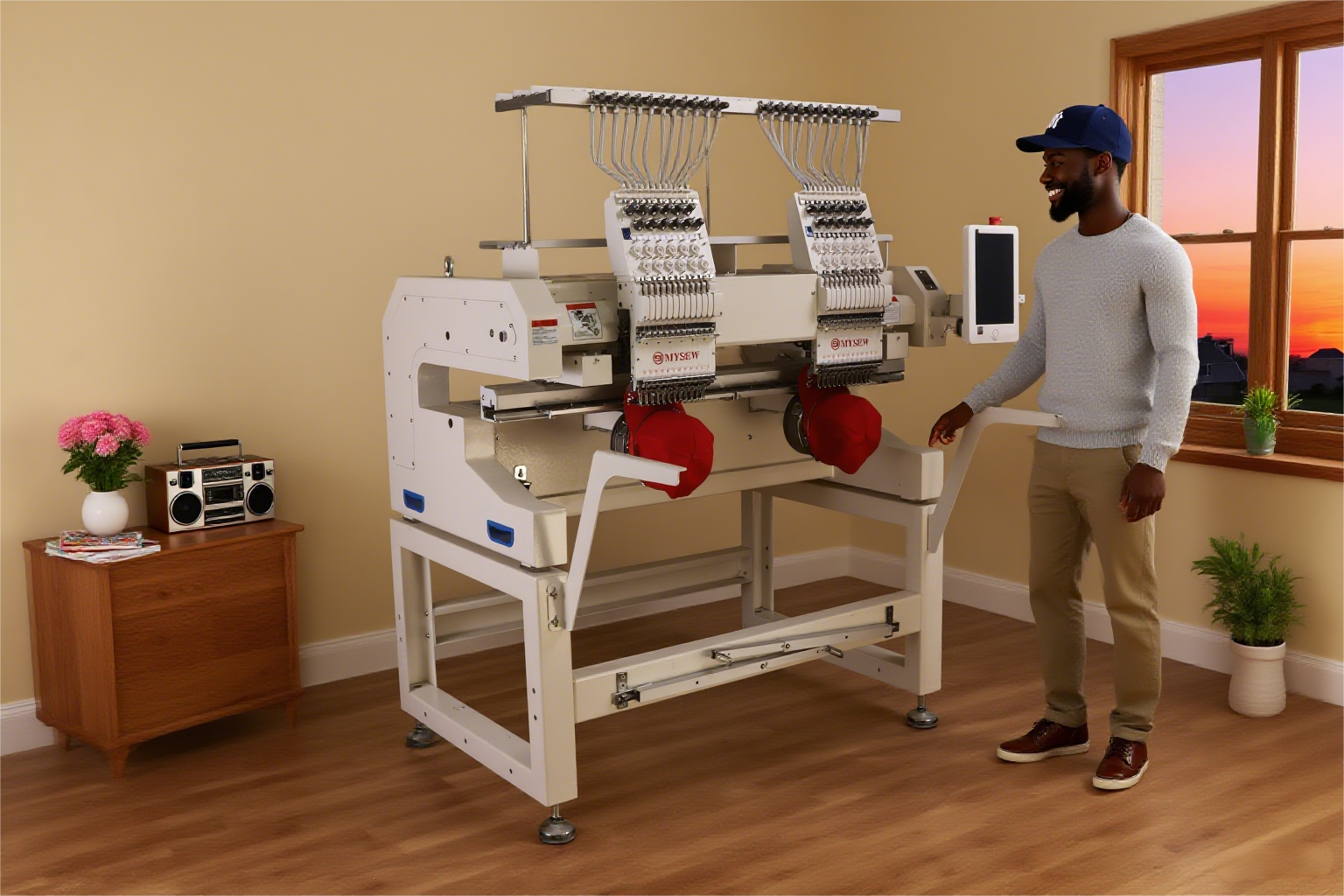MJS1202 Mysew  2 Head Industri - Embroidery Hat Machine のレビューと価格