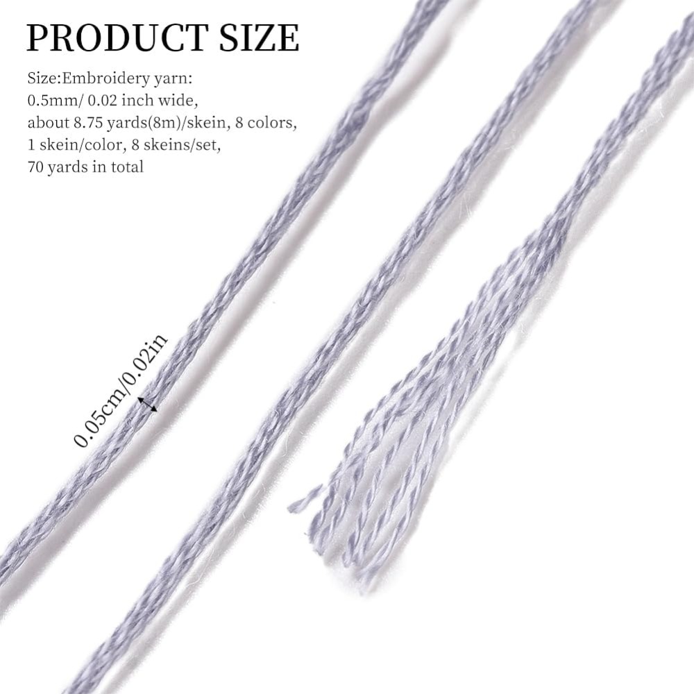 8 Skeins 70 Yards Grey Friends - Embroidery Thread Yarn のレビューと価格