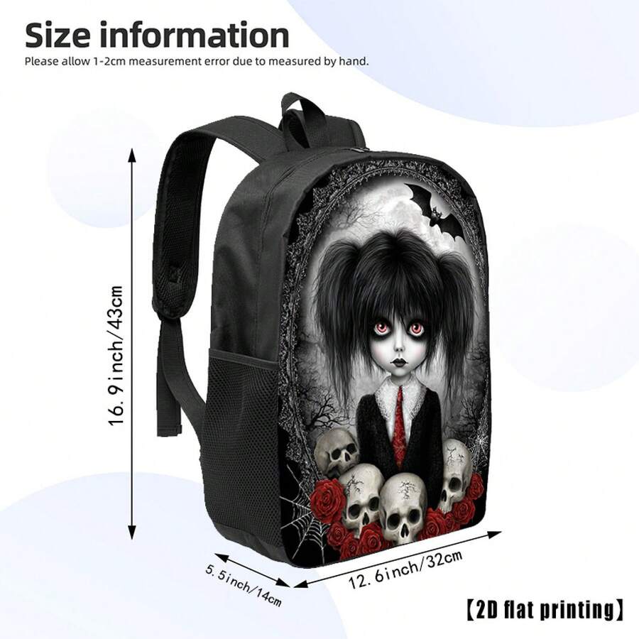 Gothic Skull And Rose Print Ba - Embroidery Gothic のレビューと価格