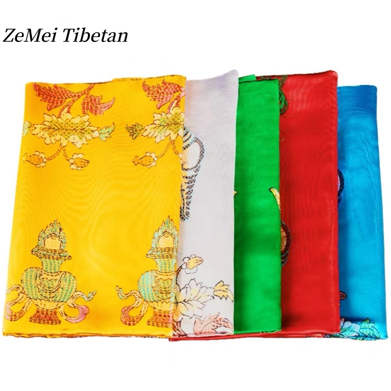 Tibetan-Style Hada Tantric Fiv - Embroidery Cloth のレビューと価格