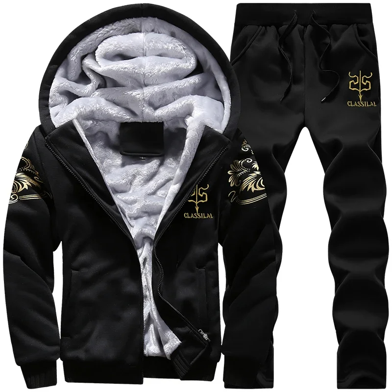 Autumn Winter Men's Sports Set - Embroidery Zip Up Hoodie のレビューと価格