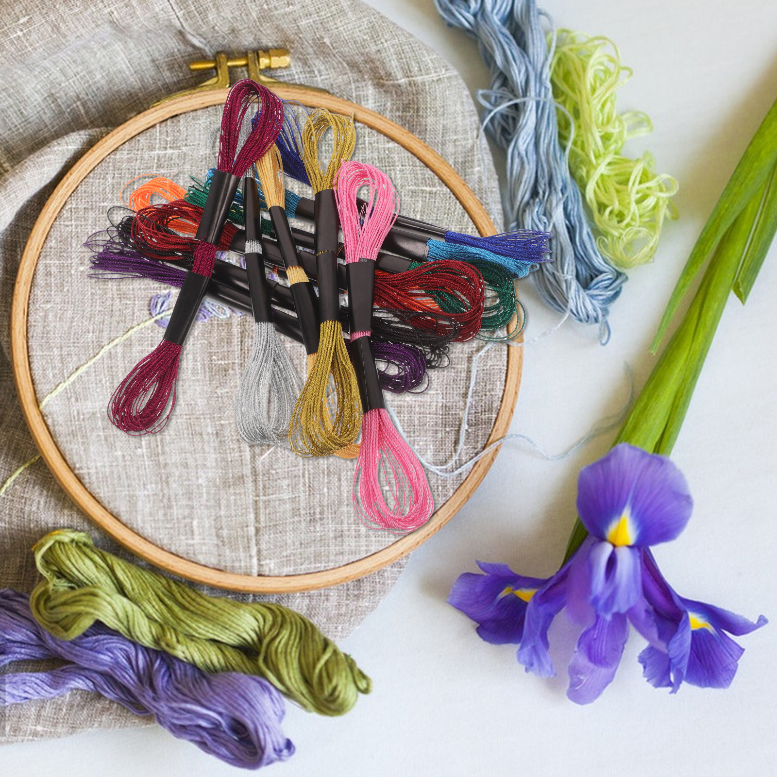 12Pcs Luxurious Metallic Embro - Embroidery Thread Yarn のレビューと価格