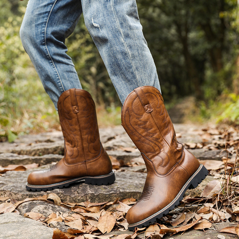 Men's Boots Classic Handmade E - Embroidery On Leather のレビューと価格