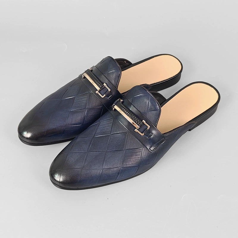 Men's Flat Mules Slippers Slip - Embroidery On Leather のレビューと価格