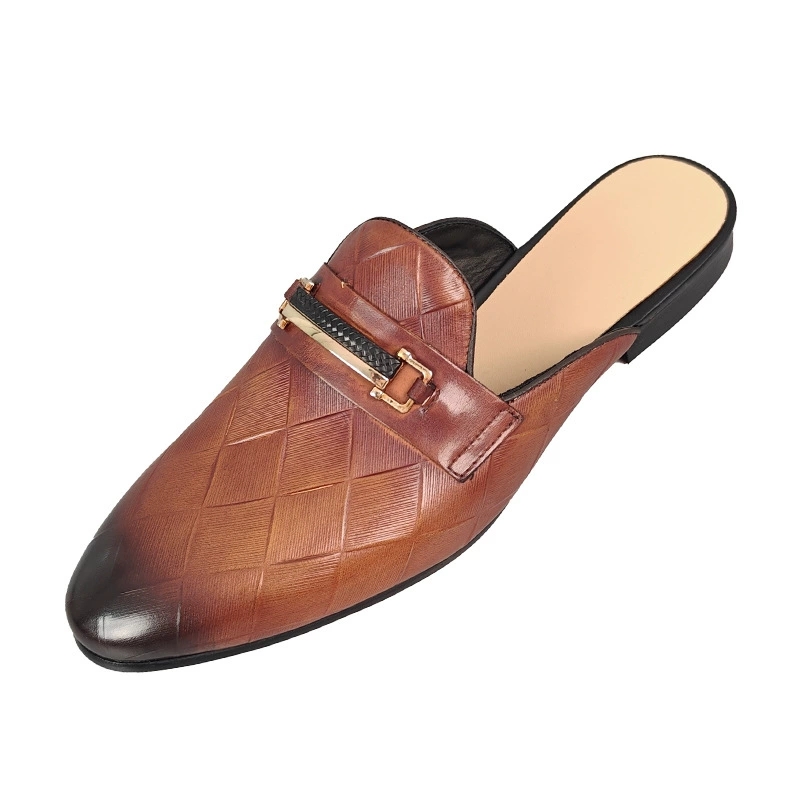 Men's Flat Mules Slippers Slip - Embroidery On Leather のレビューと価格