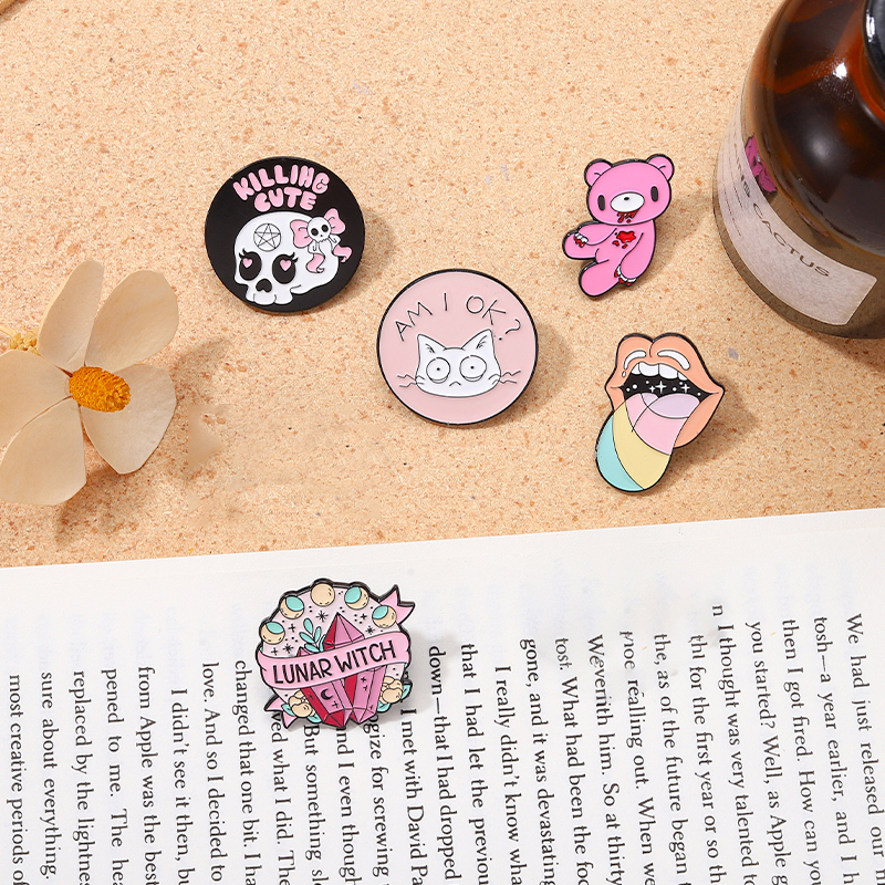 Pink Punk Enamel Pins Custom W - Embroidery Gothic のレビューと価格