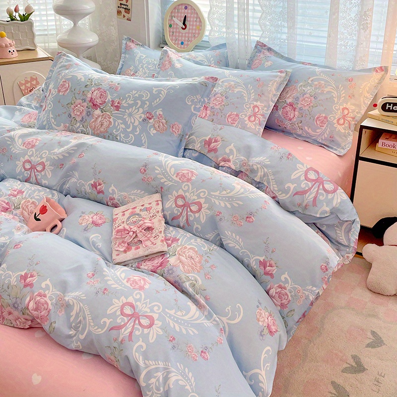 4pc Pastoral Bedding Set Soft  - Embroidery Quilt Cover のレビューと価格