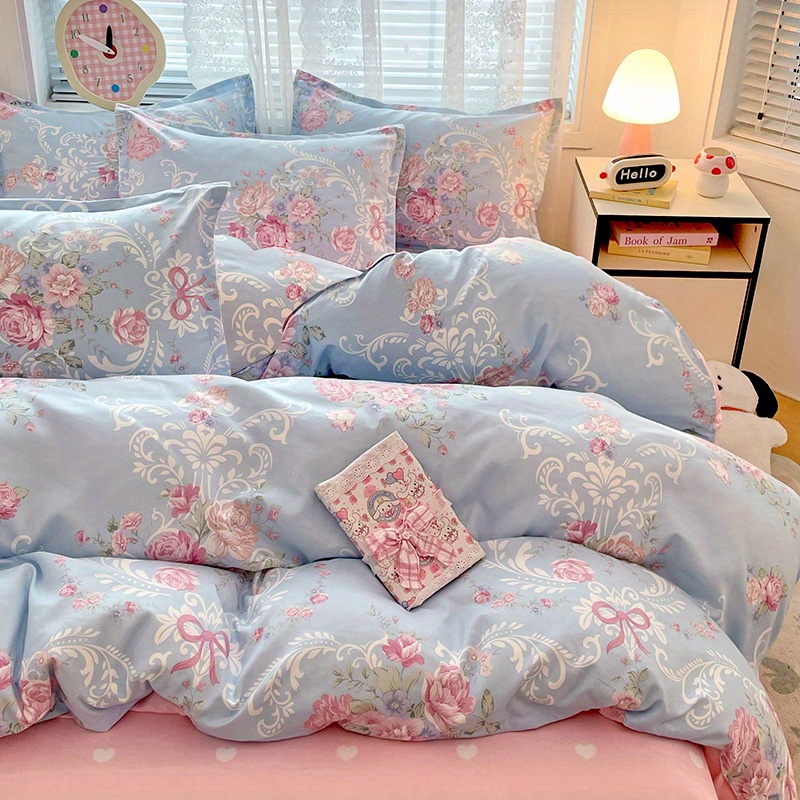 4pc Pastoral Bedding Set Soft  - Embroidery Quilt Cover のレビューと価格