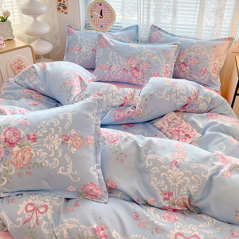 4pc Pastoral Bedding Set Soft  - Embroidery Quilt Cover のレビューと価格
