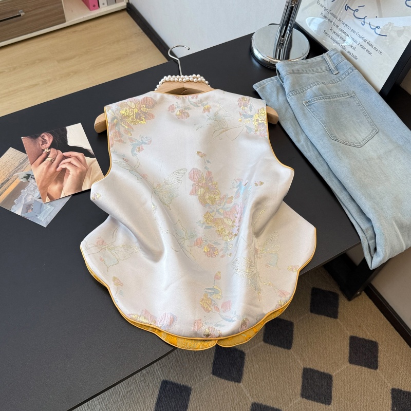 Retro Chinese Sle Tang Suit Ha - Embroidery Vest のレビューと価格