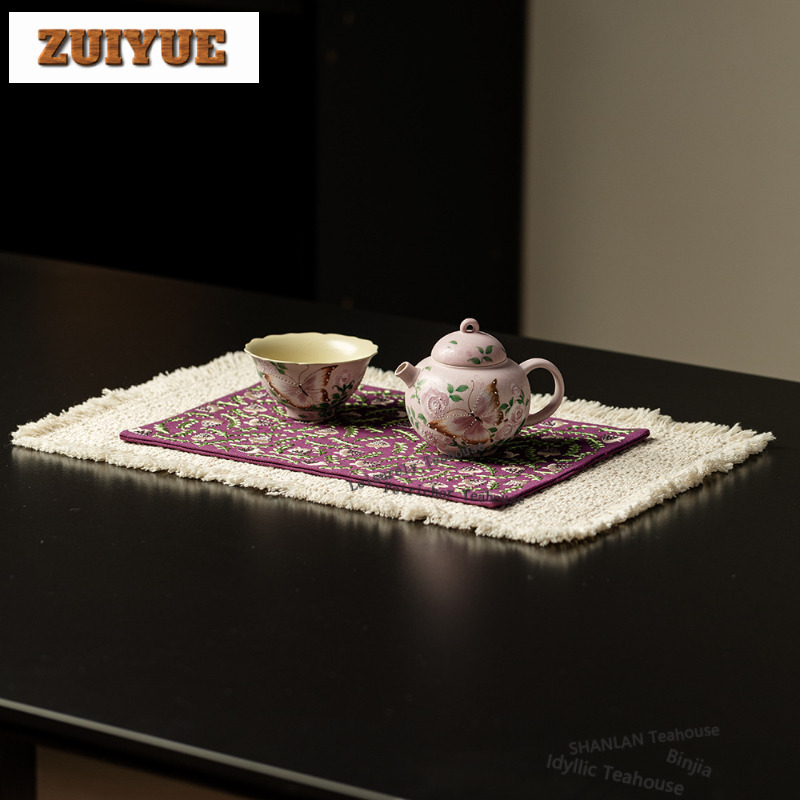 Embroidery Double-layer Tea Ta - Embroidery Cloth のレビューと価格