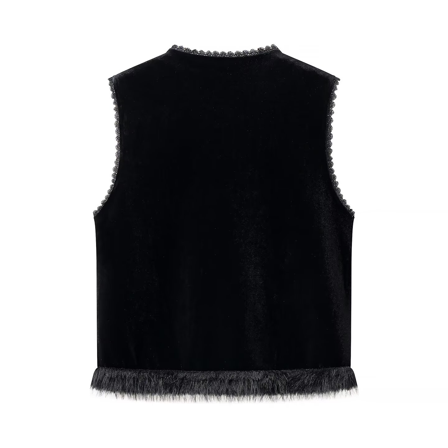 Women Black Velvet 2 Piece Mat - Embroidery Vest のレビューと価格