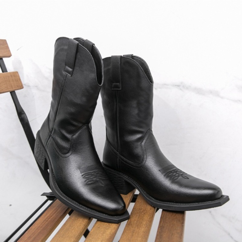 Men Boots Classic Embroidery W - Embroidery On Leather のレビューと価格