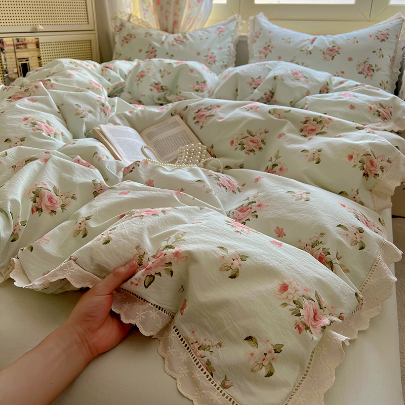 Washed Cotton Duvet Cover Sets - Embroidery Quilt Cover のレビューと価格