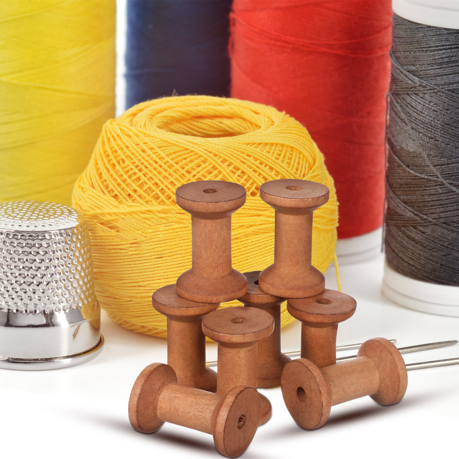 20Pcs Empty Wood Spools Thread - Embroidery Thread Yarn のレビューと価格