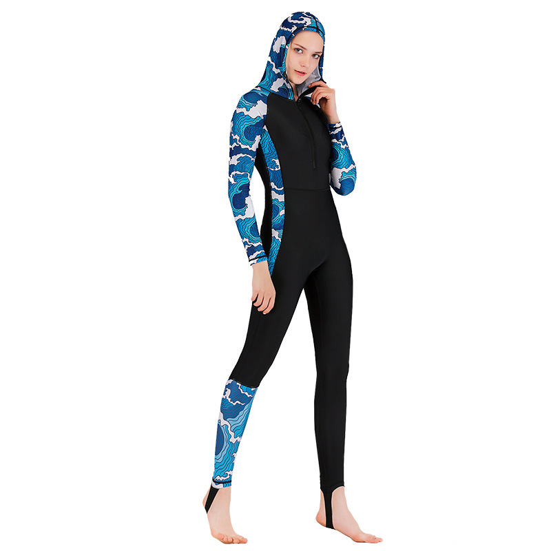 Full Body Swim Dive Skin Suit  - Embroidery Zip Up Hoodie のレビューと価格