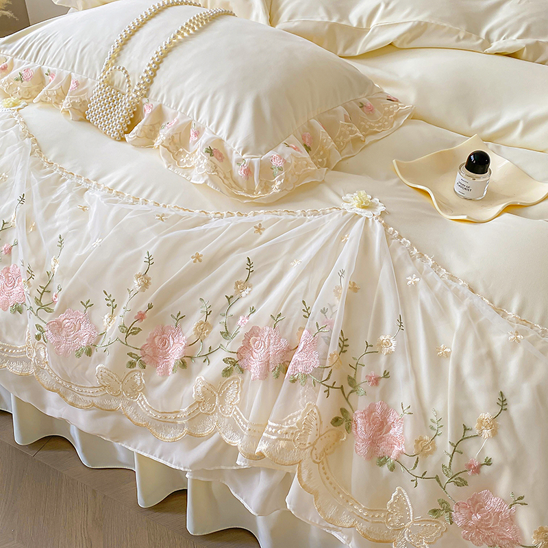 Lace Style Duvet Cover with Pi - Embroidery Quilt Cover のレビューと価格