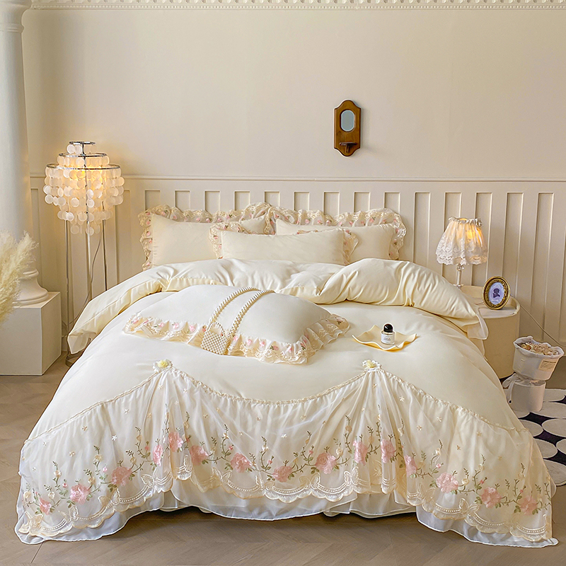 Lace Style Duvet Cover with Pi - Embroidery Quilt Cover のレビューと価格
