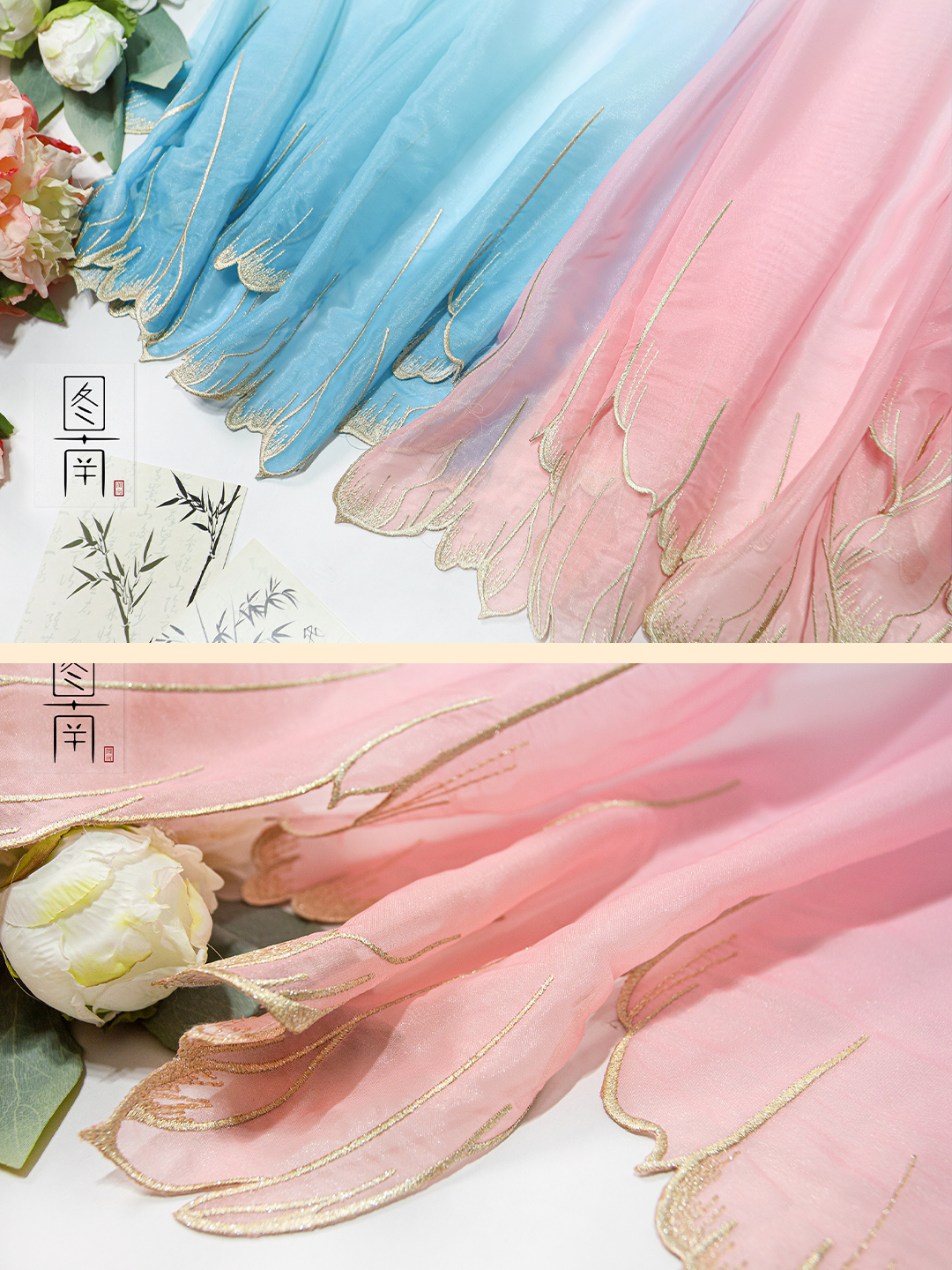embroidery green blue Gradient - Embroidery Cloth のレビューと価格