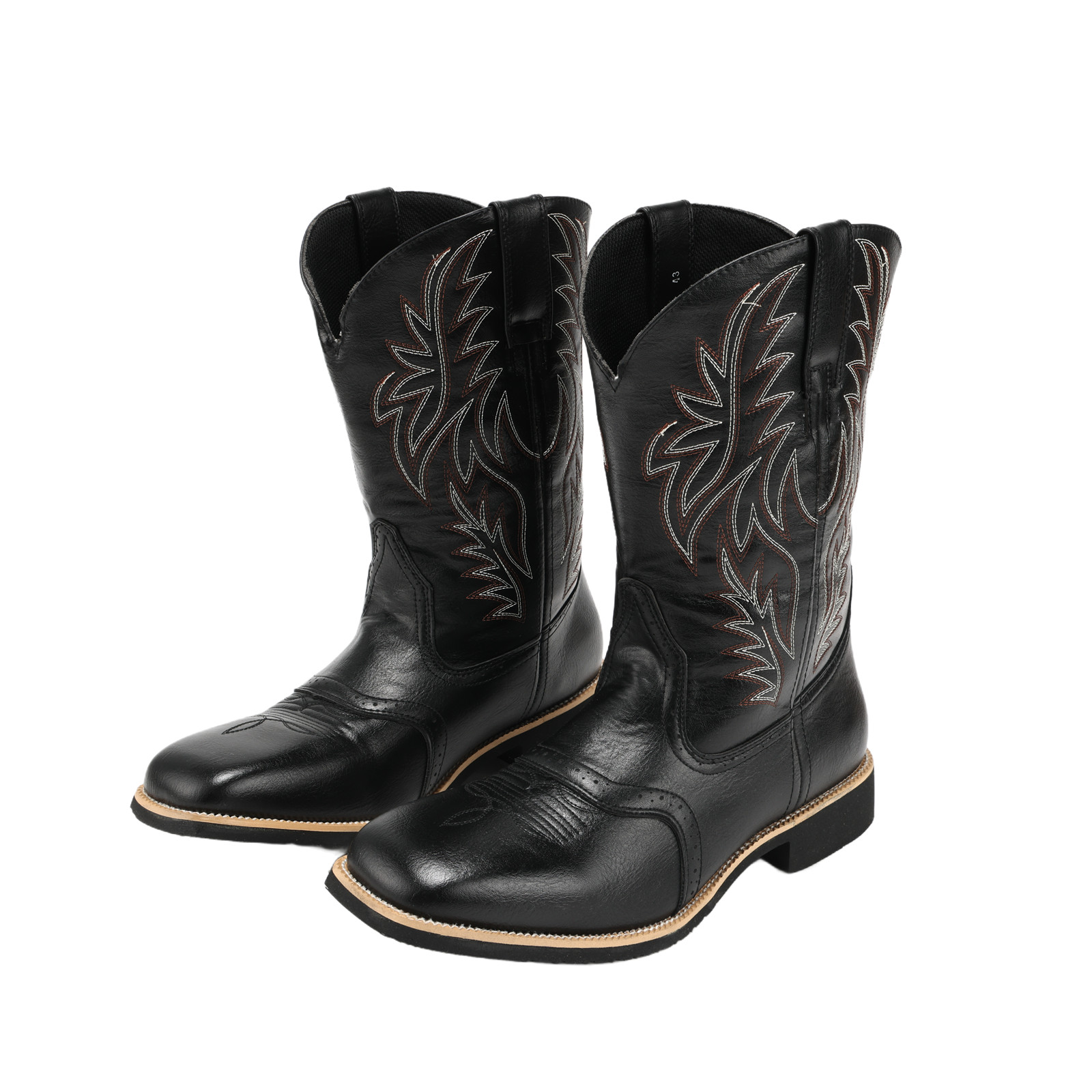 Men Cowboy Boots Embroidery We - Embroidery On Leather のレビューと価格