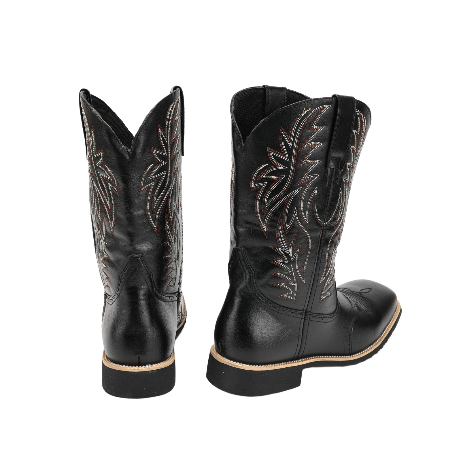 Men Cowboy Boots Embroidery We - Embroidery On Leather のレビューと価格